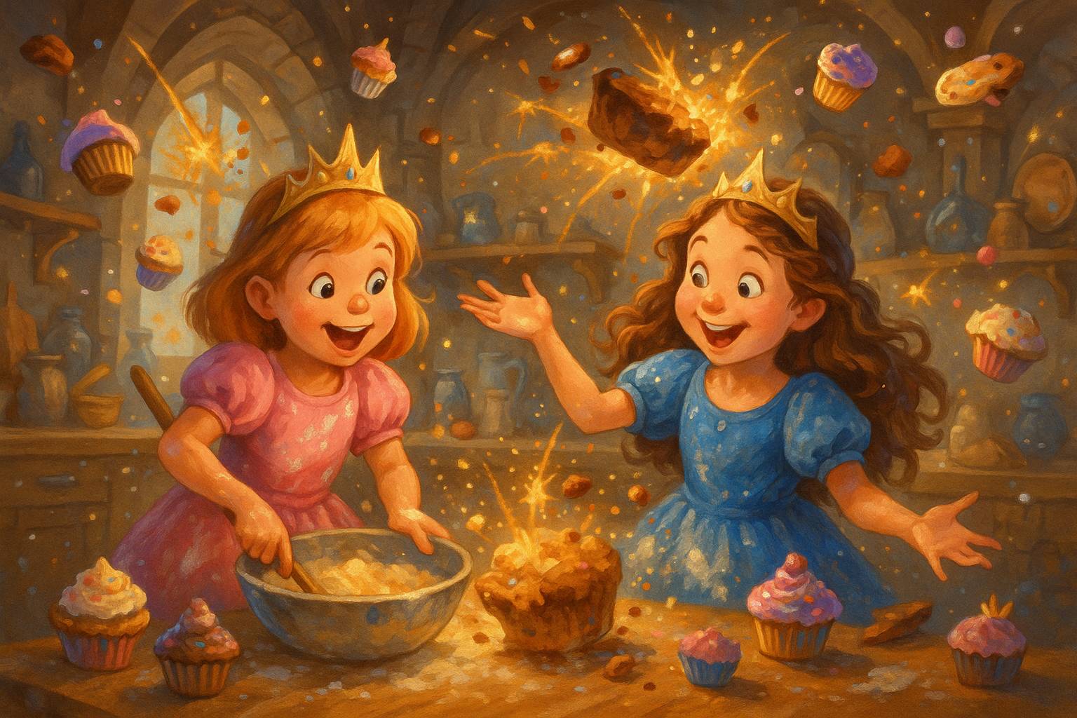 Anna und Emma in der Schlossküche